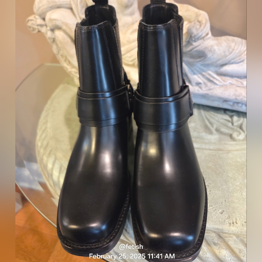 Marc Fisher Mizzi Moto Boots Harness Designer Leather Celebrity #42 - Picture 8 of 13